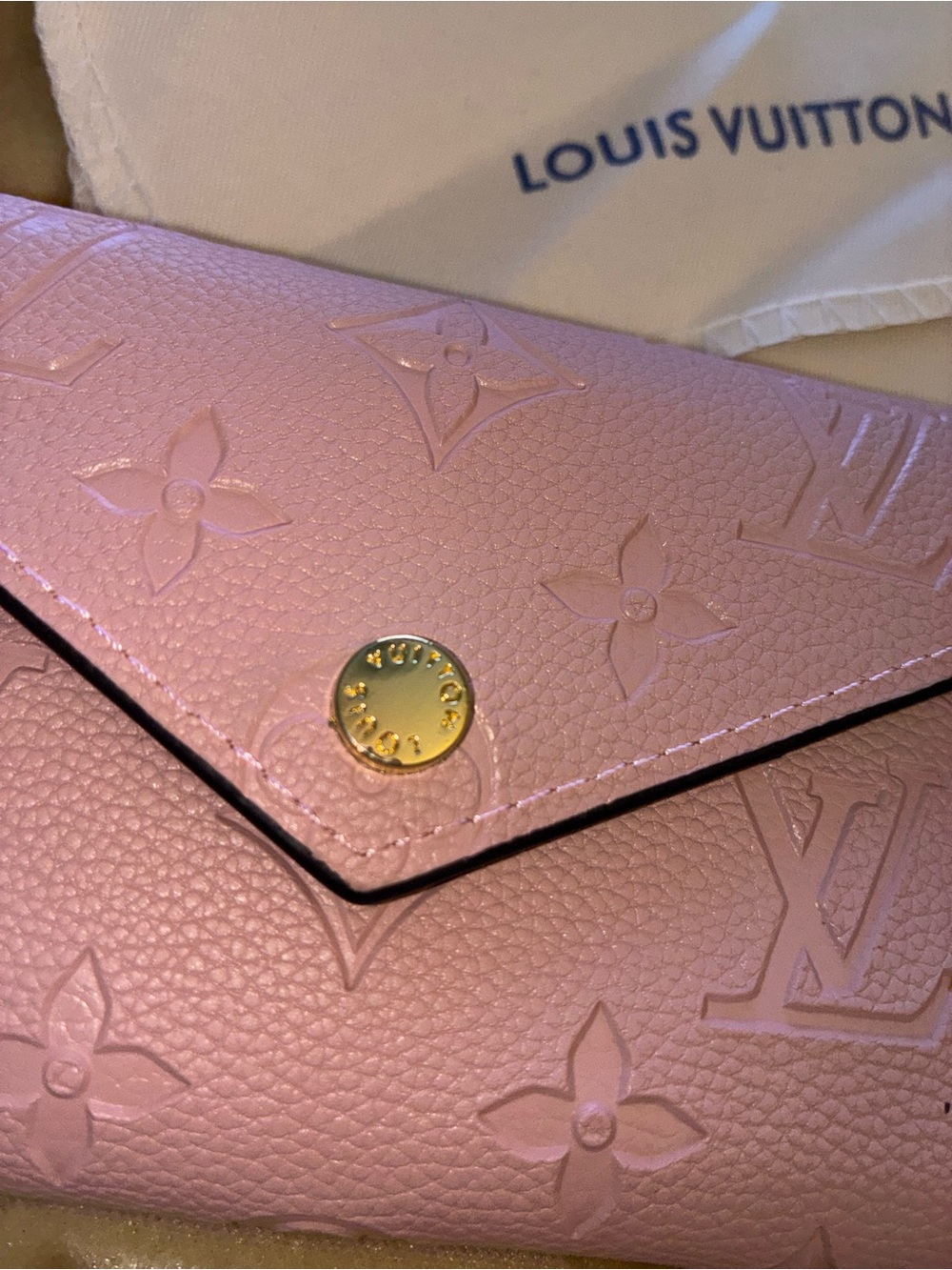 Louis Vuitton Pink Embossed Monogram Compact Wallet - Picture 3 of 8